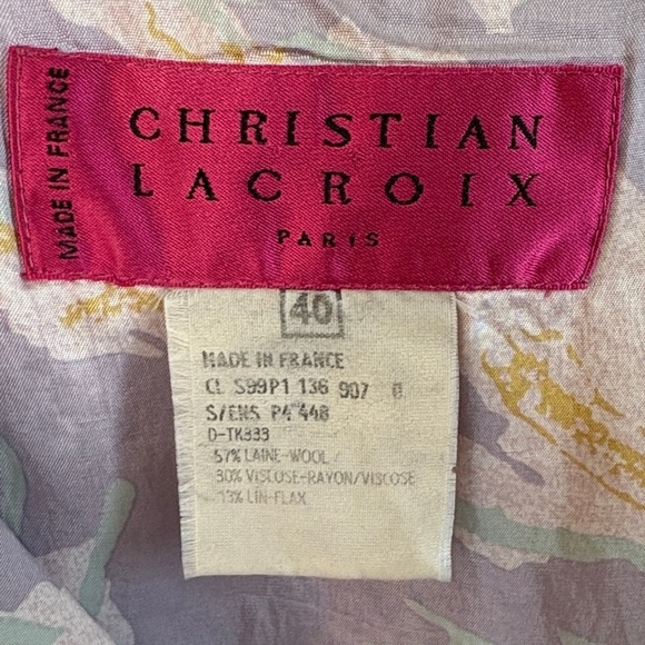 Christian Lacroix Paris Vintage Couture Pink and Yellow Patterned Skirt Suit - Picture 6 of 16